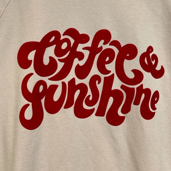 WILDFOX Sweatshirt Women's Small Pink Coffee And Sunshine Graphic Statement - Picture 5 of 14